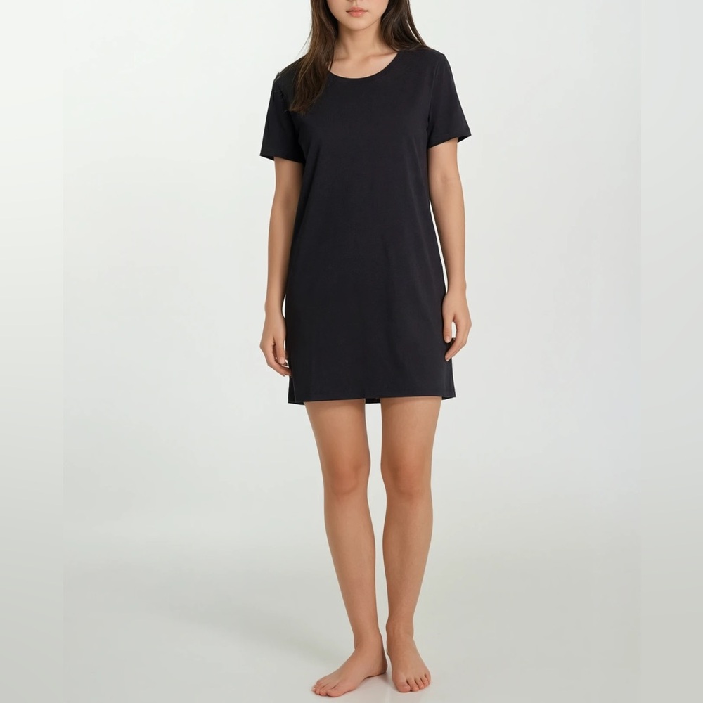 Fighting Eel Black Modal Lydia Mini shirt dress Small NWT